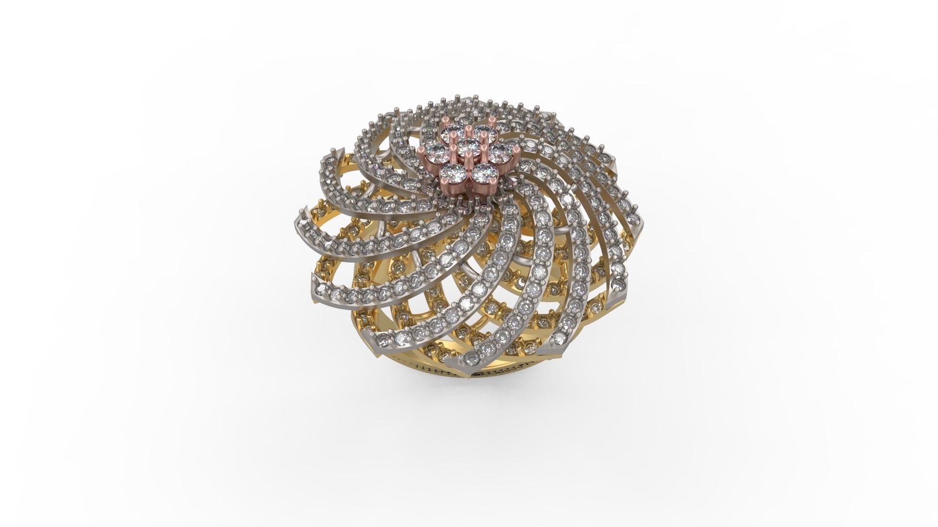 Woman Solitaire Ring 563 3D print model_3