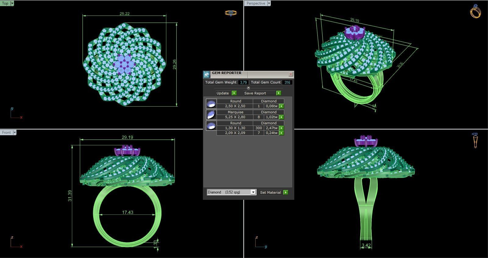 Woman Solitaire Ring 563 3D print model_5