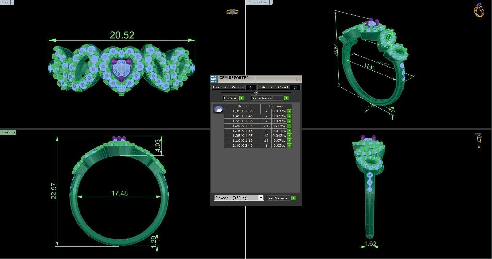 Woman Solitaire Ring 572 3D print model_9