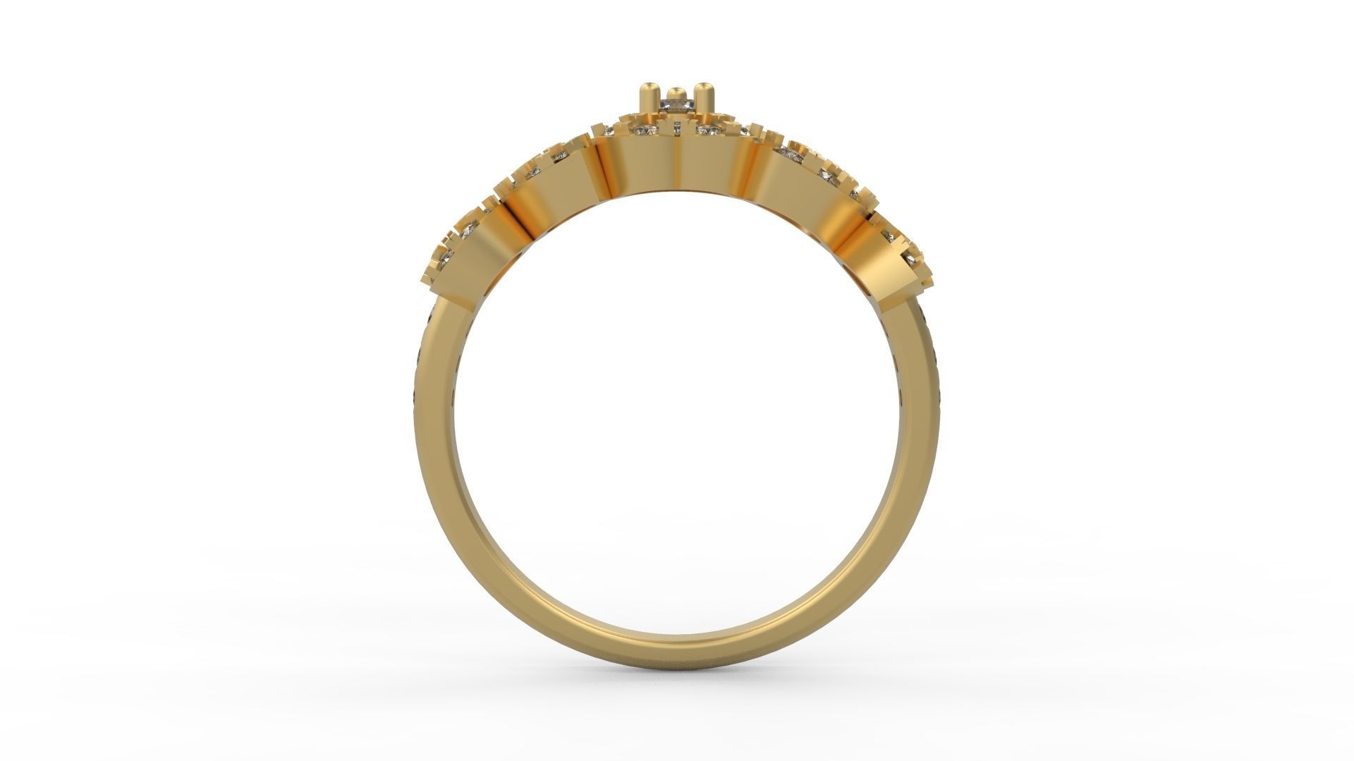 Woman Solitaire Ring 572 3D print model_1
