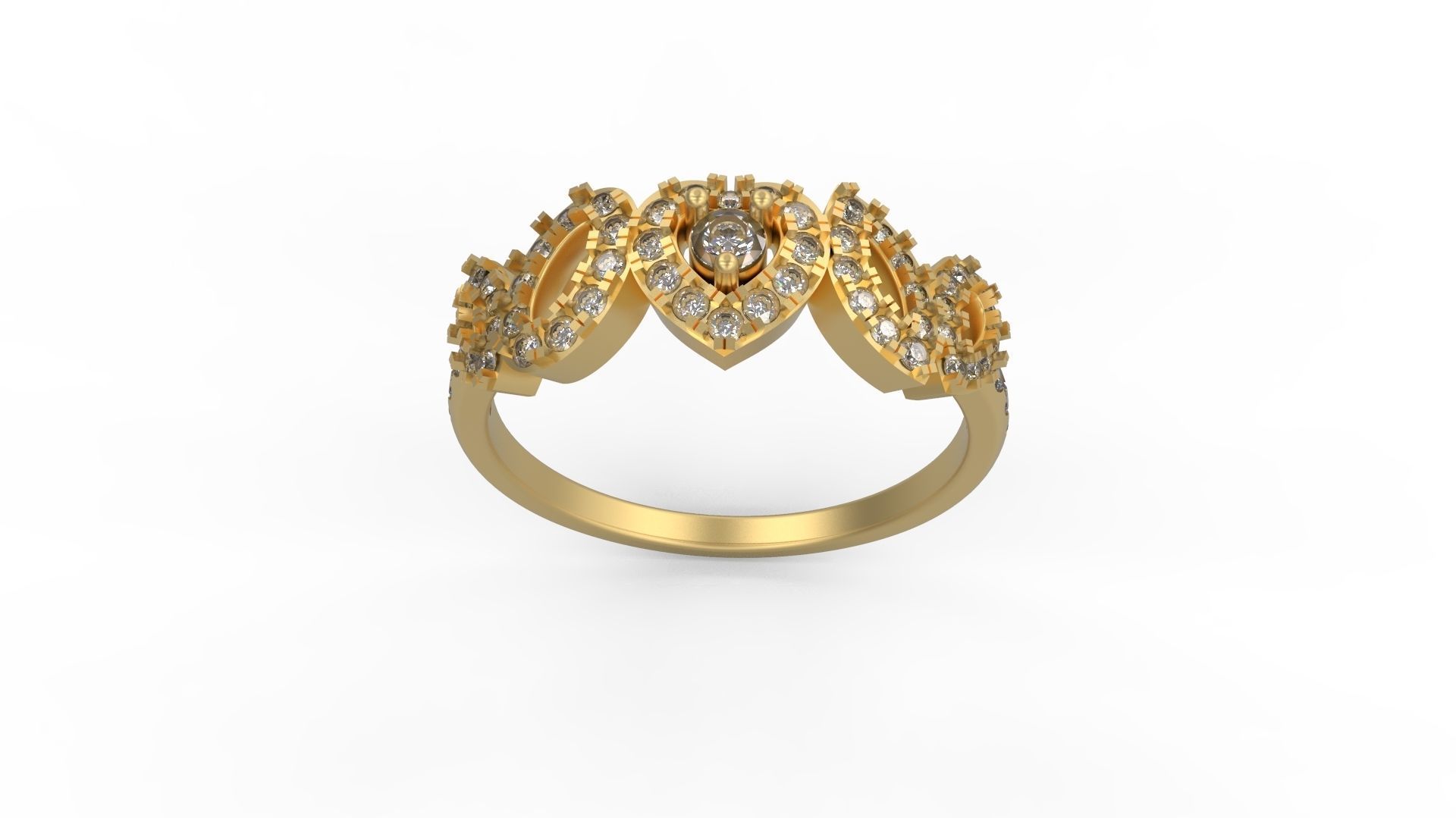 Woman Solitaire Ring 572 3D print model_3