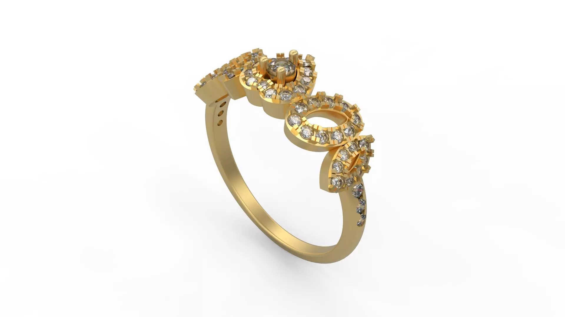 Woman Solitaire Ring 572 3D print model_0