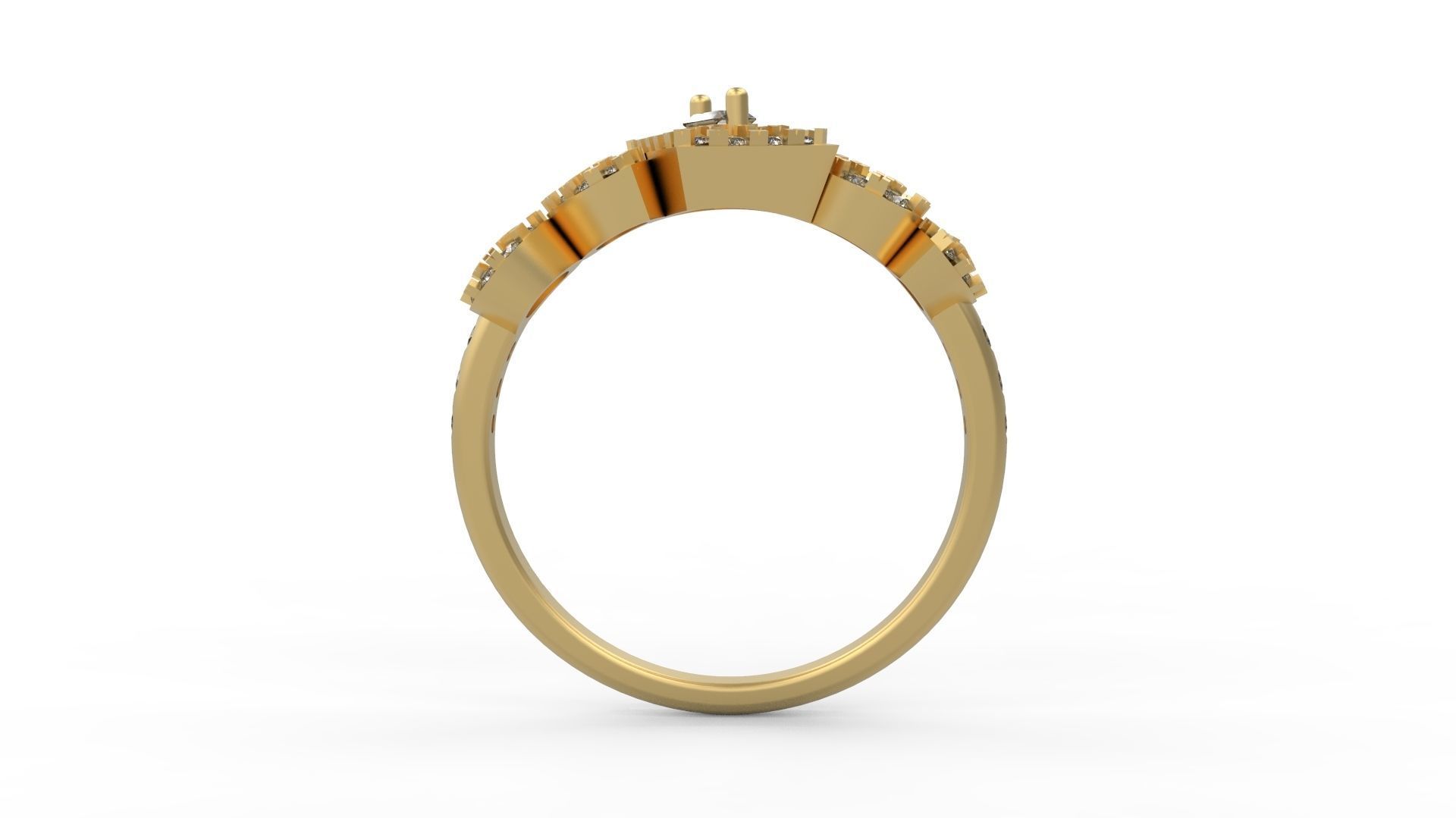 Woman Solitaire Ring 573 3D print model_1
