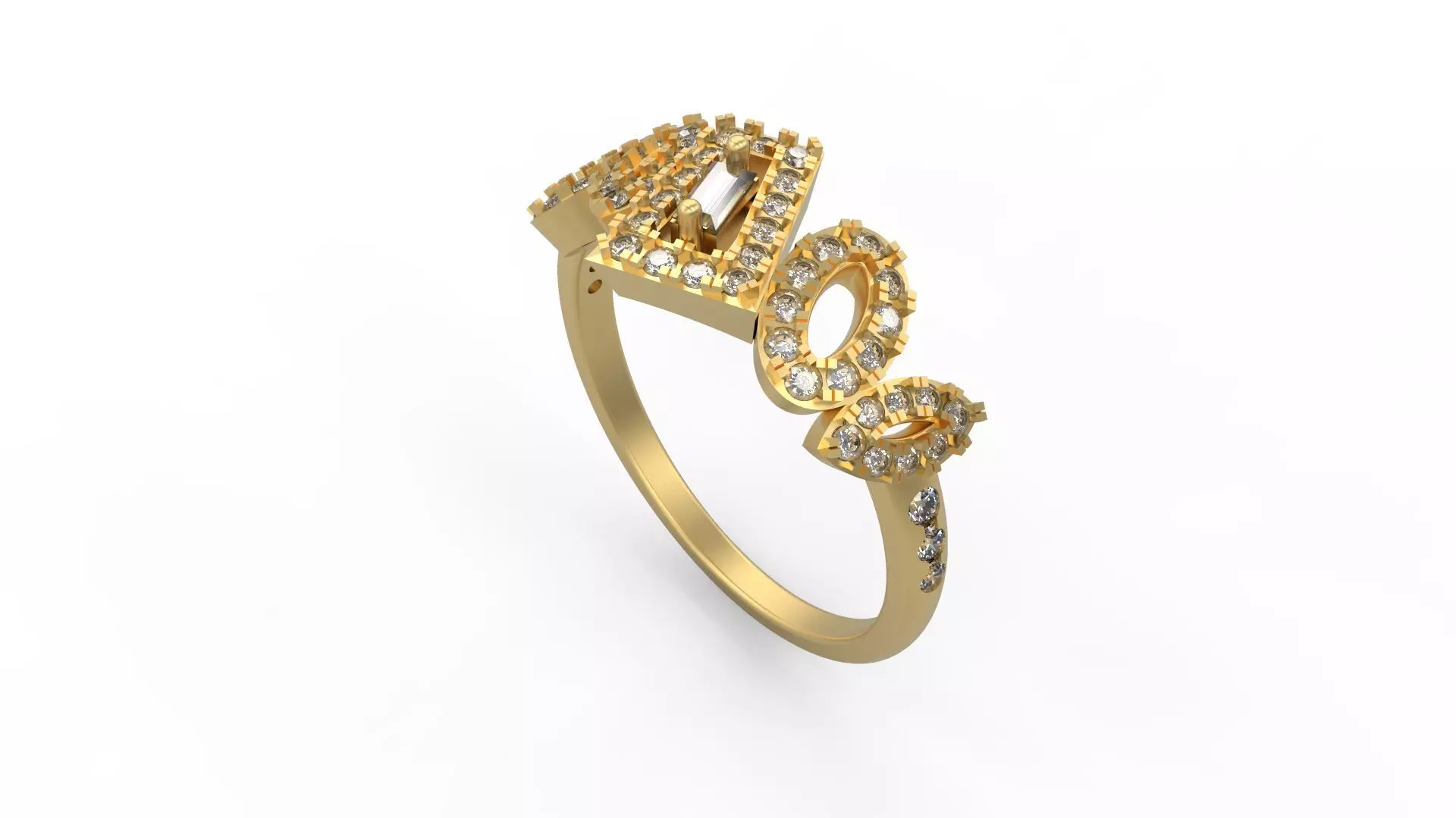 Woman Solitaire Ring 573 3D print model_0