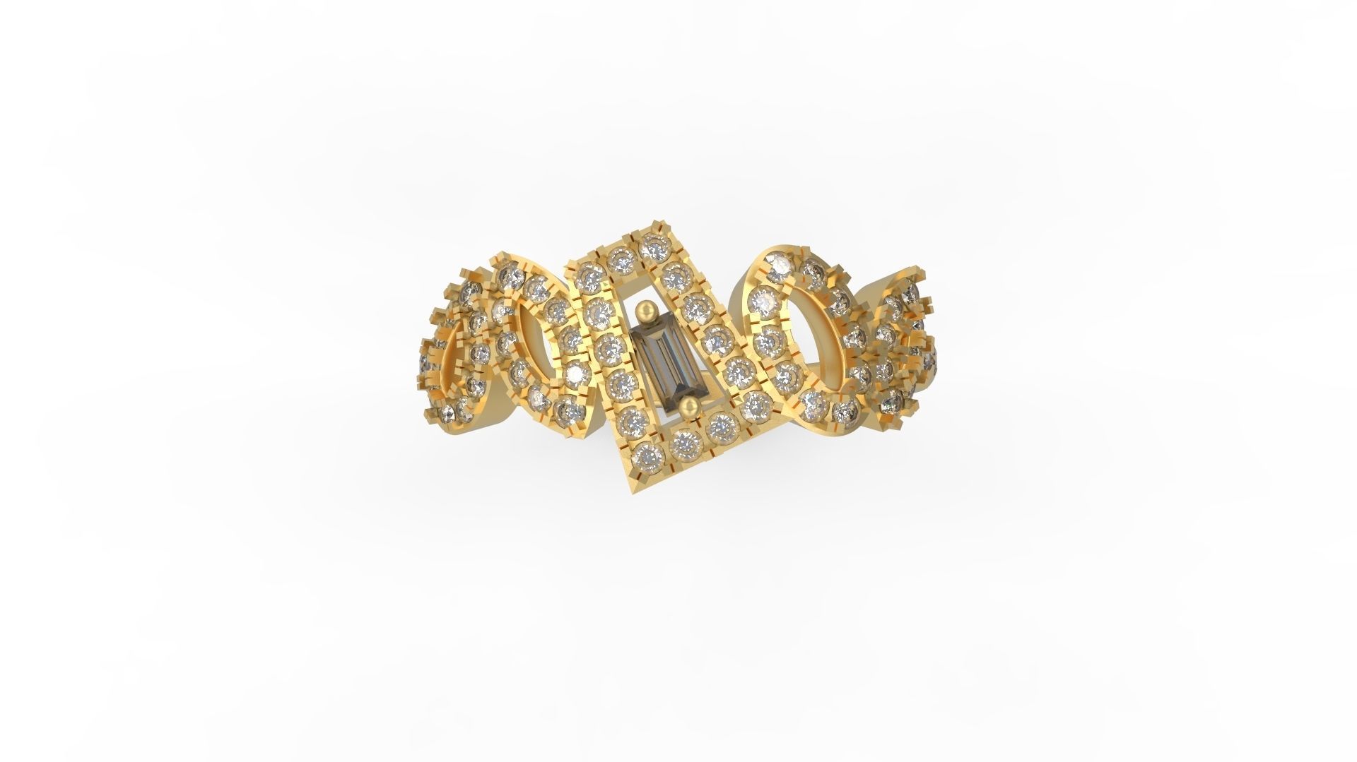 Woman Solitaire Ring 573 3D print model_4