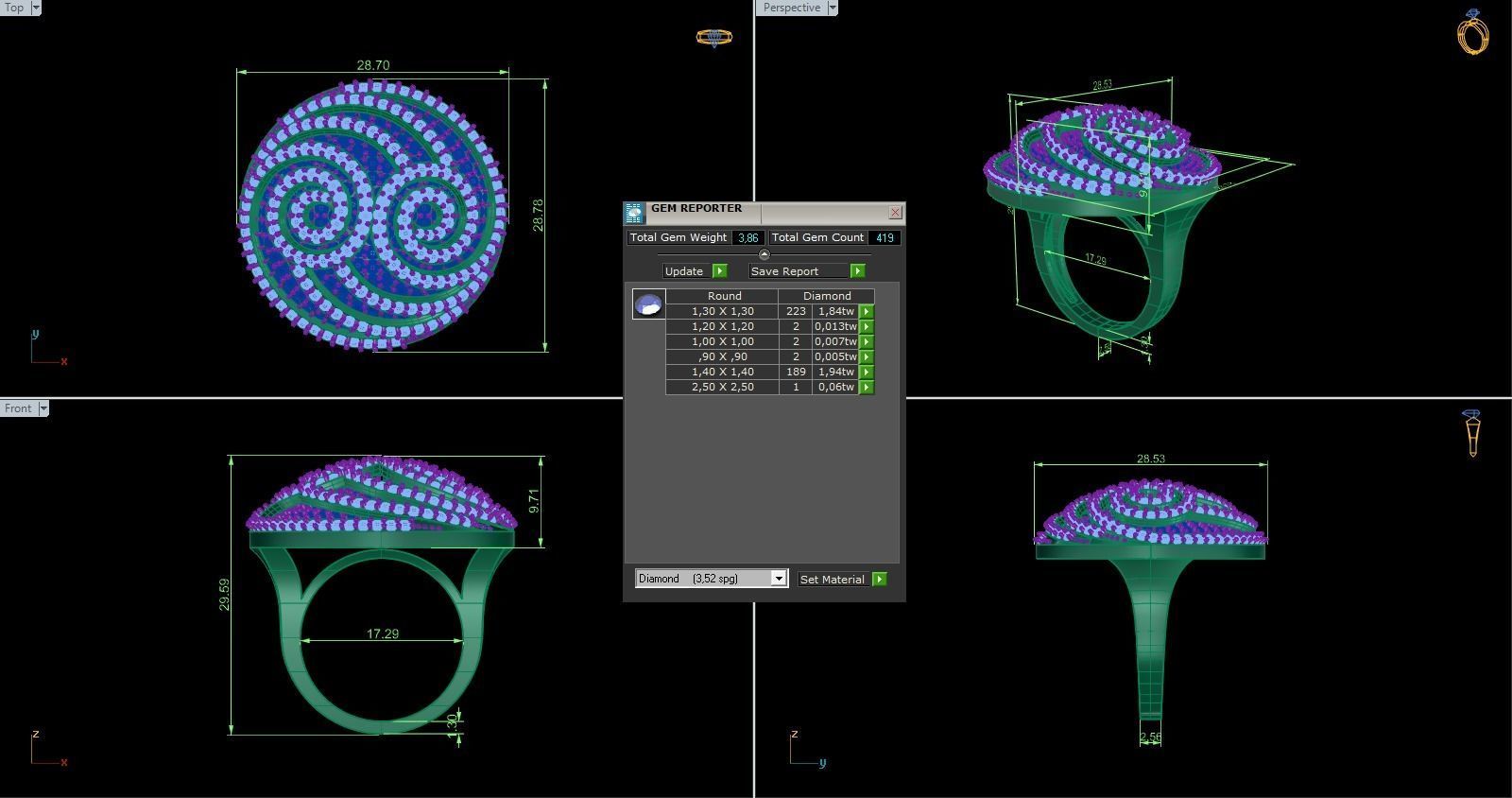 Woman Solitaire Ring 575 3D print model_6