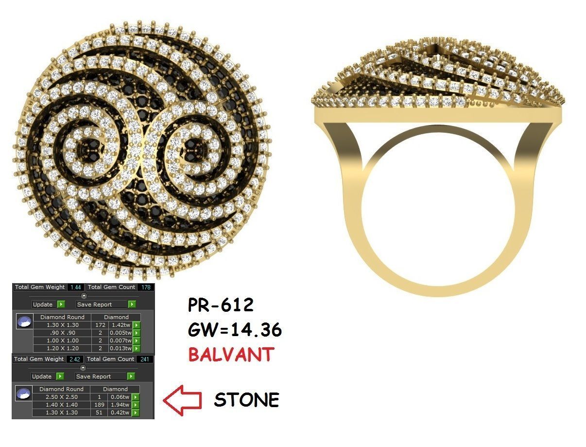 Woman Solitaire Ring 575 3D print model_5