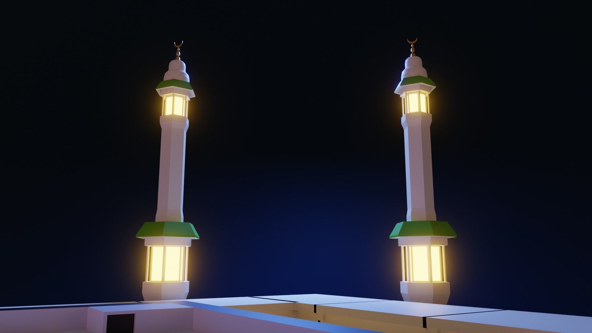 Kaabah Lowpoly Isometric Low-poly 3D model_4