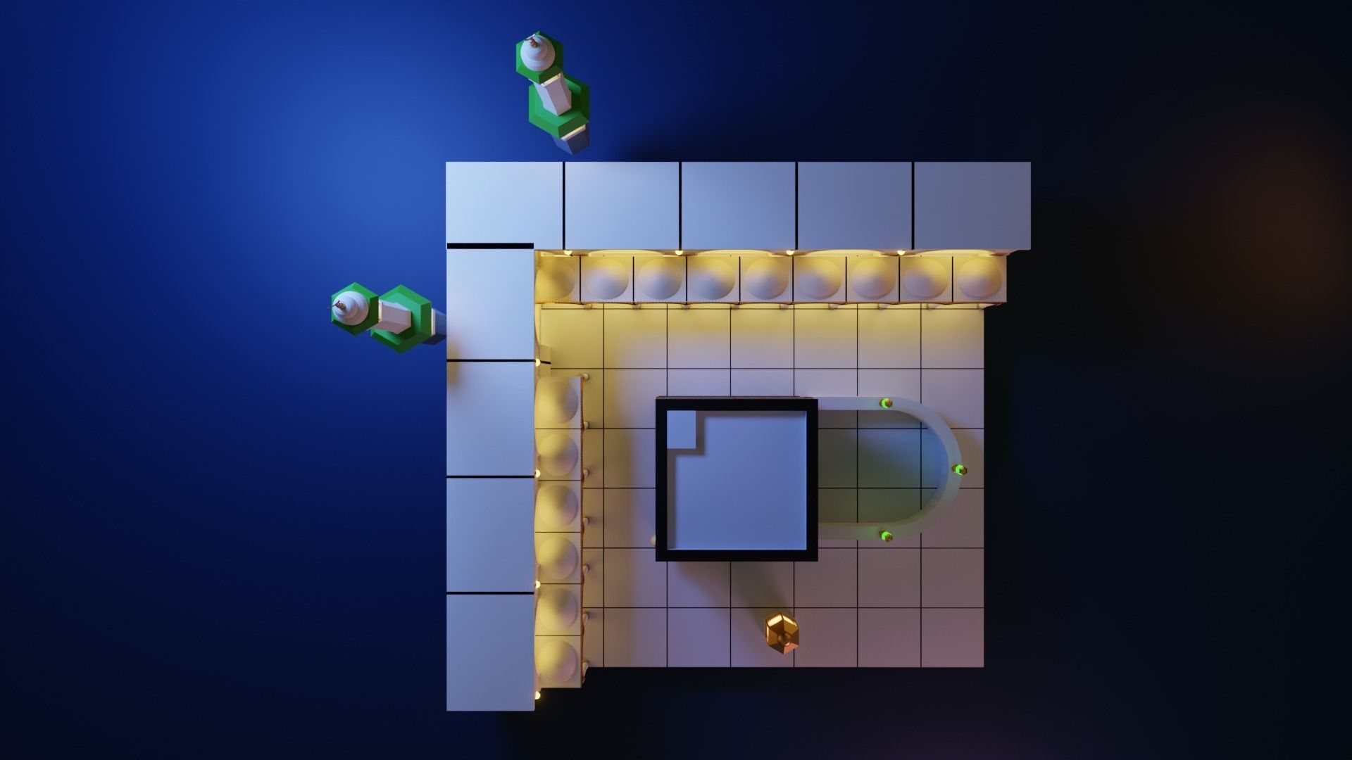 Kaabah Lowpoly Isometric Low-poly 3D model_5