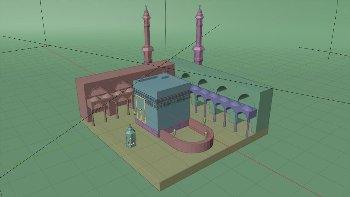 Kaabah Lowpoly Isometric Low-poly 3D model_8