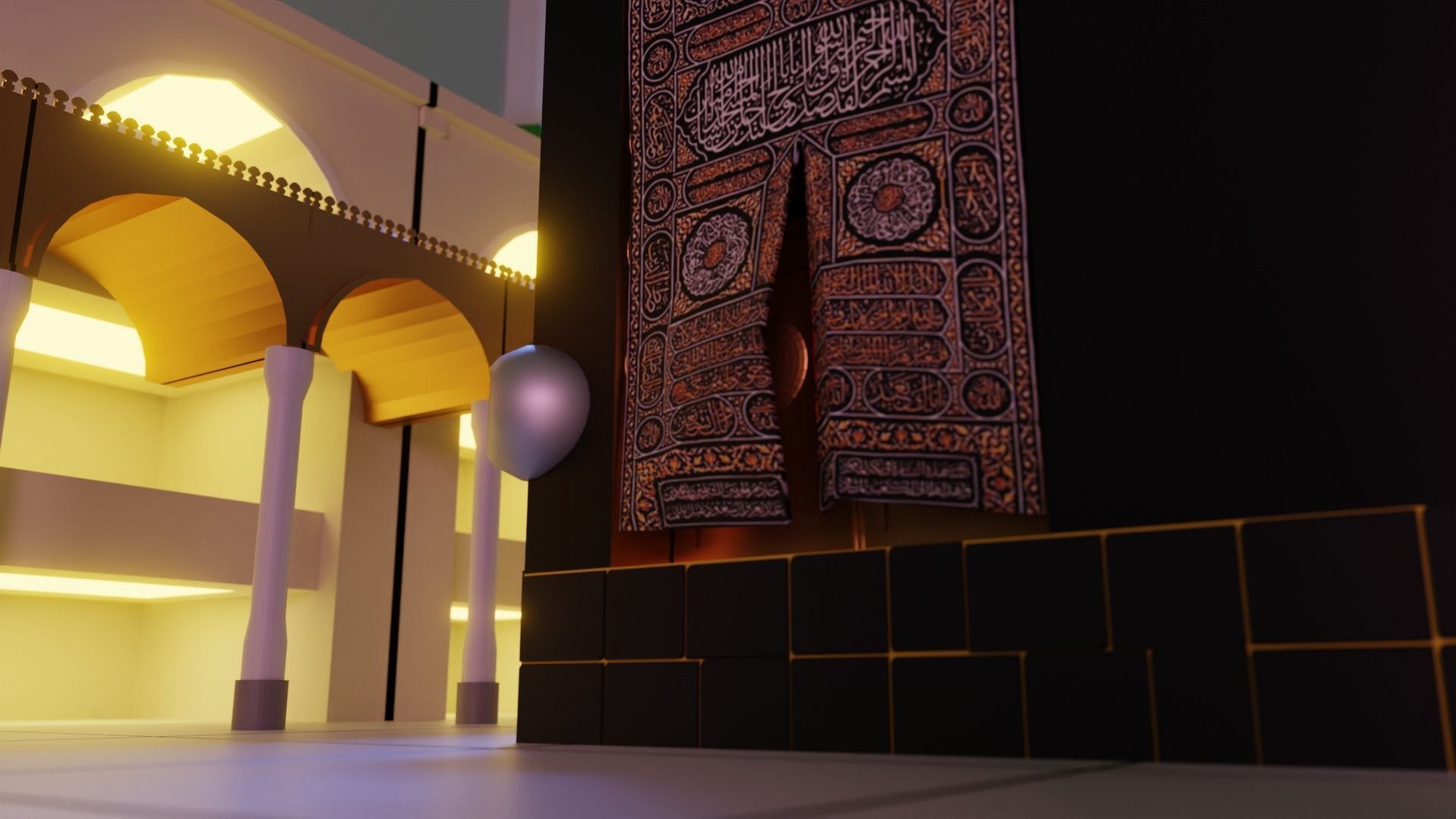 Kaabah Lowpoly Isometric Low-poly 3D model_7