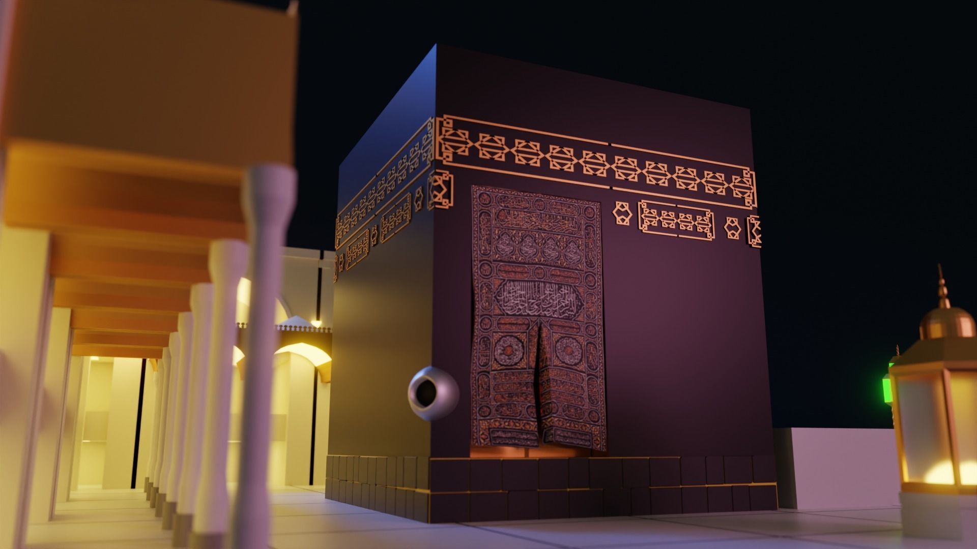 Kaabah Lowpoly Isometric Low-poly 3D model_6
