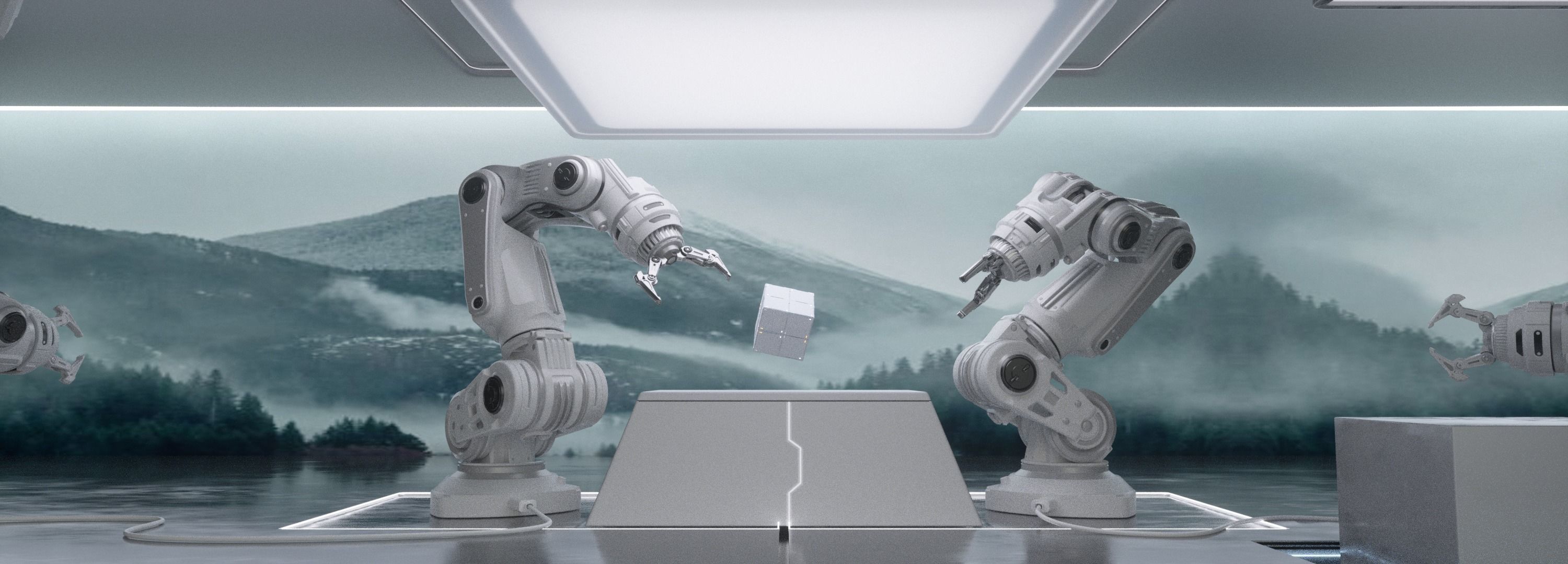 Science and technology robot arm 3D model_7