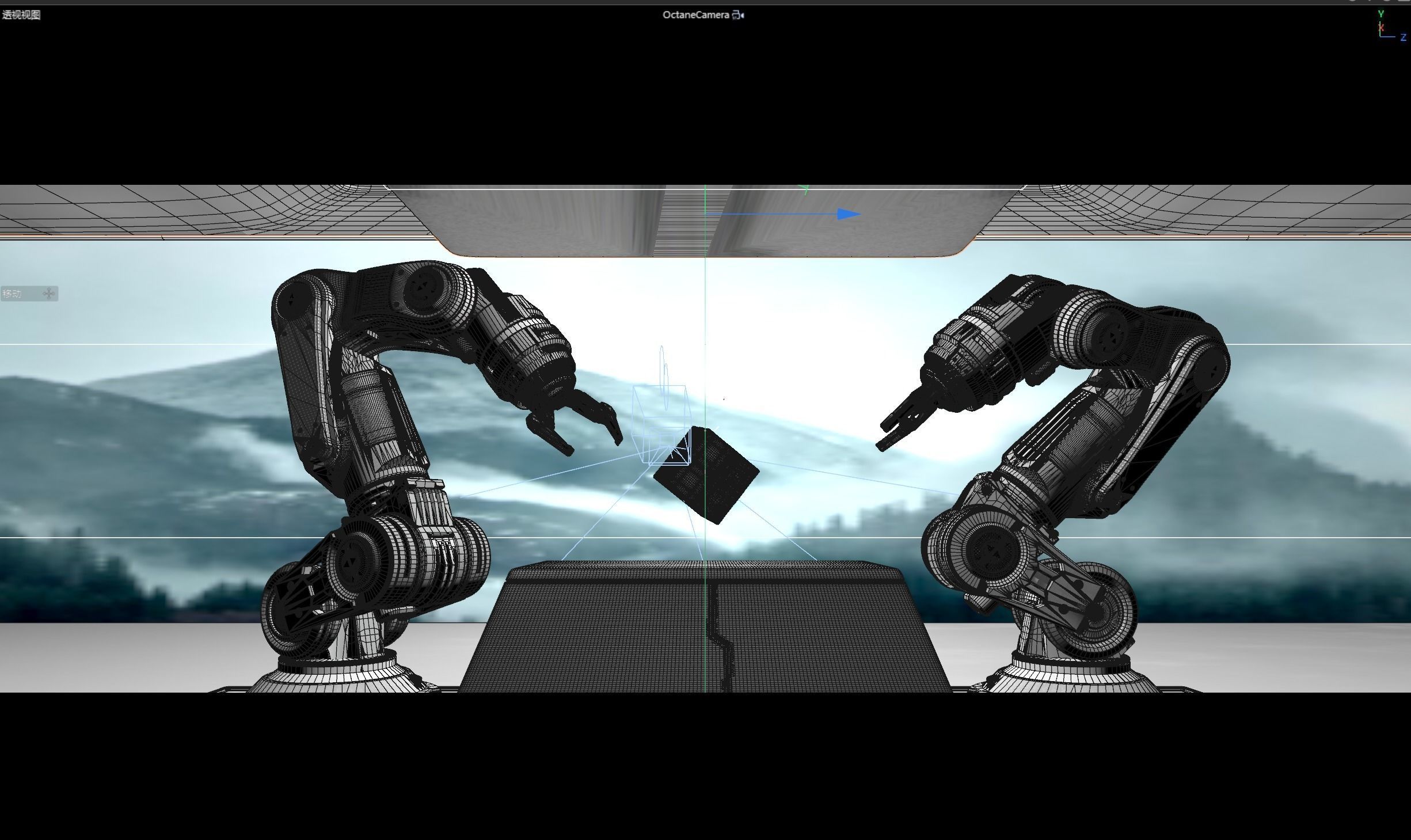 Science and technology robot arm 3D model_2