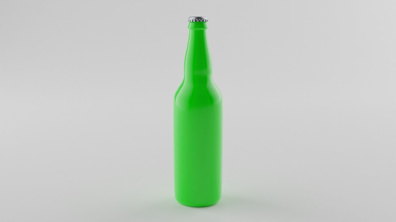 Two beer bottles Low-poly 3D model_1