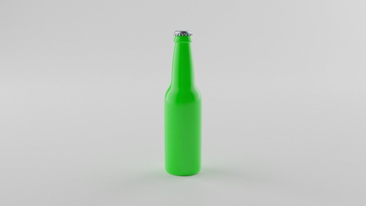 Two beer bottles Low-poly 3D model_2