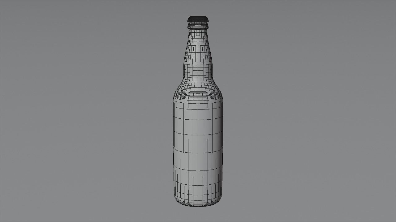 Two beer bottles Low-poly 3D model_6