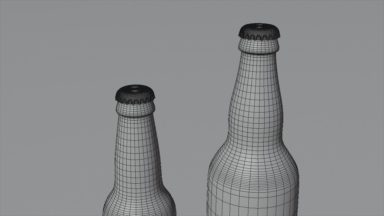 Two beer bottles Low-poly 3D model_8