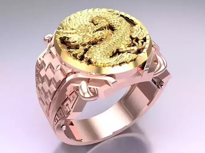 Dragon Ring - Mens Rings - N2302 3D print model
