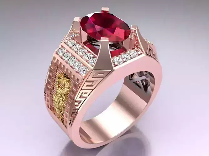 Dragon Ring - Oval stone ring - N1853