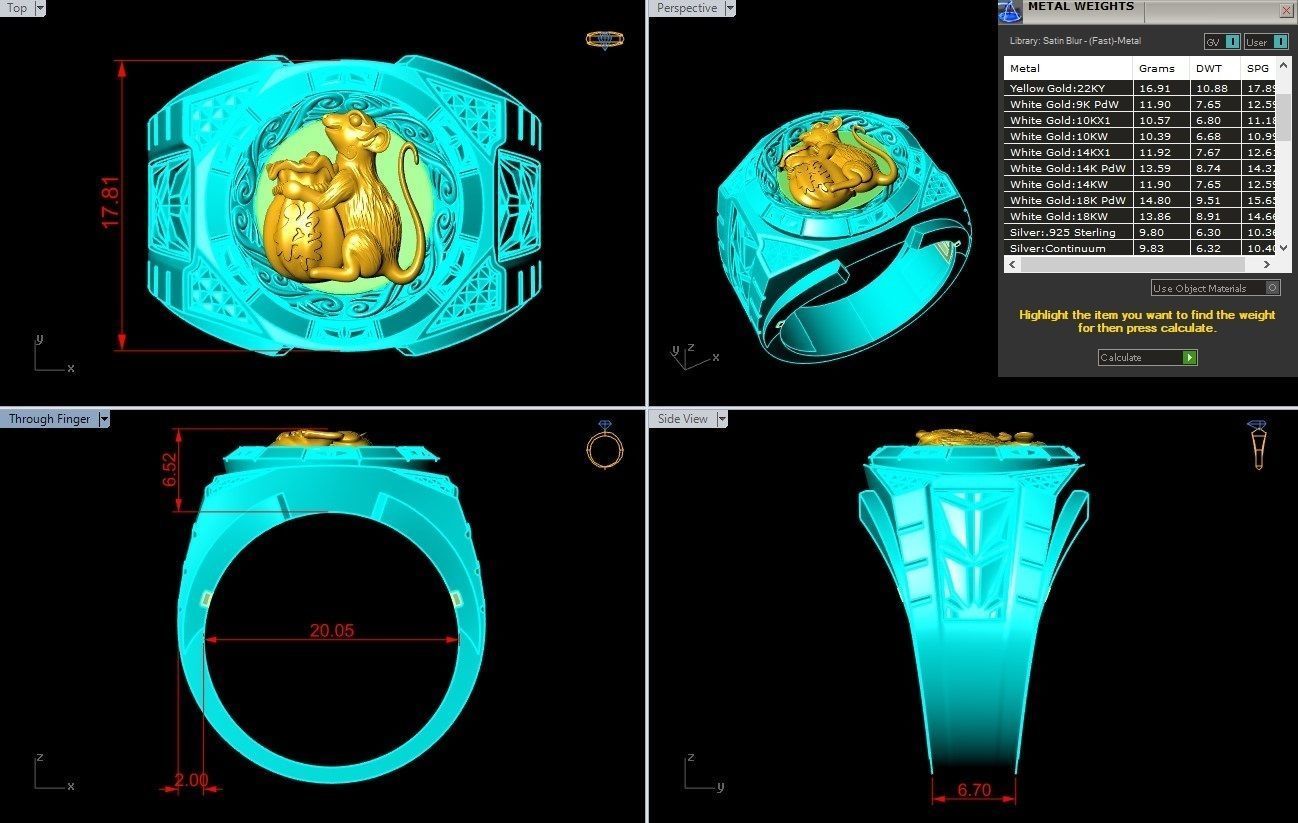Mouse Rings - N2406 3D print model_7