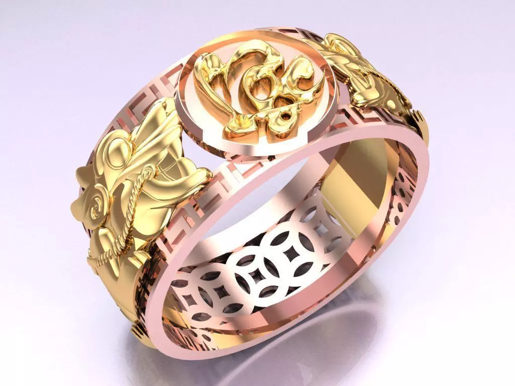 Pixiu Ring - Unicorn Ring - N2220 3D print model