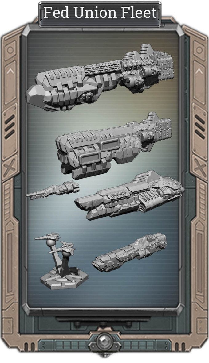 FLEET CORE- 04 FED UNION DESTROYER 3D print model_6