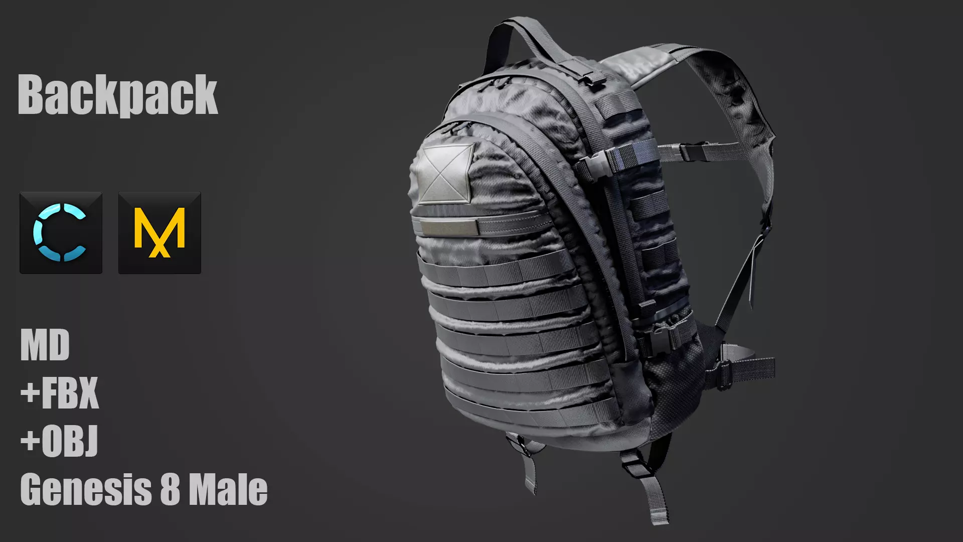 Backpack Low-poly 3D model_0