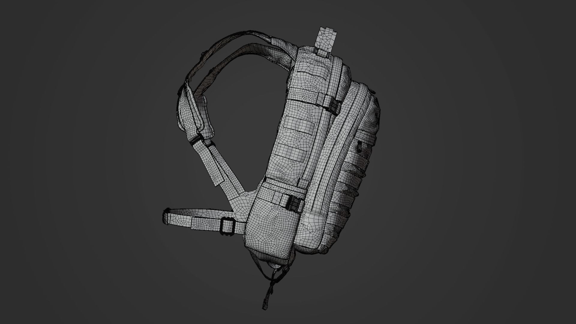 Backpack Low-poly 3D model_9