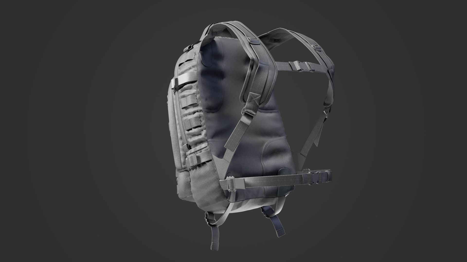Backpack Low-poly 3D model_4