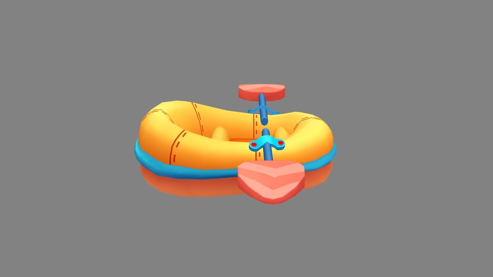 Cartoon kayaks - Inflatable boats Low-poly 3D model_1
