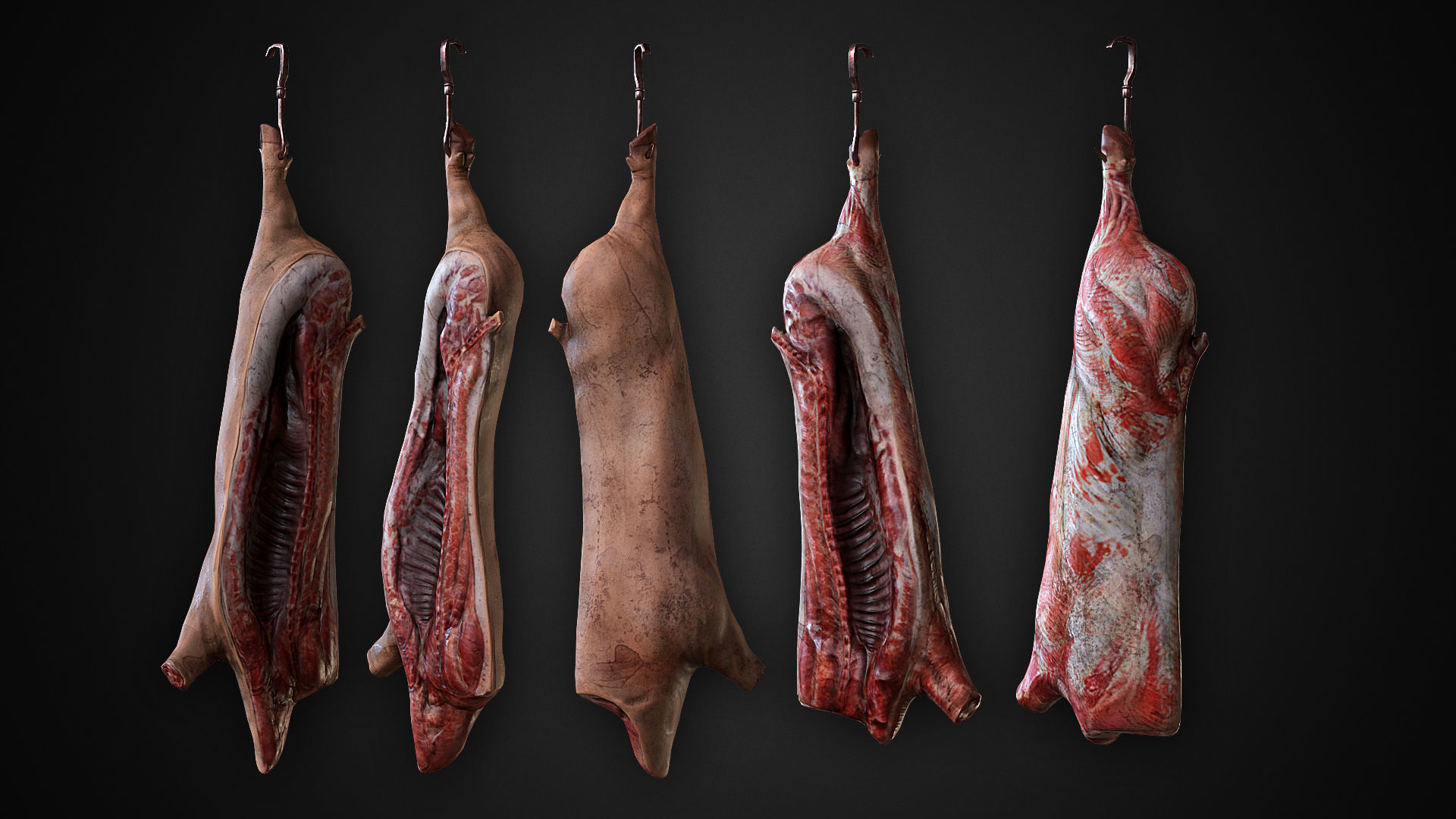 Carcasses Low-poly 3D model_1