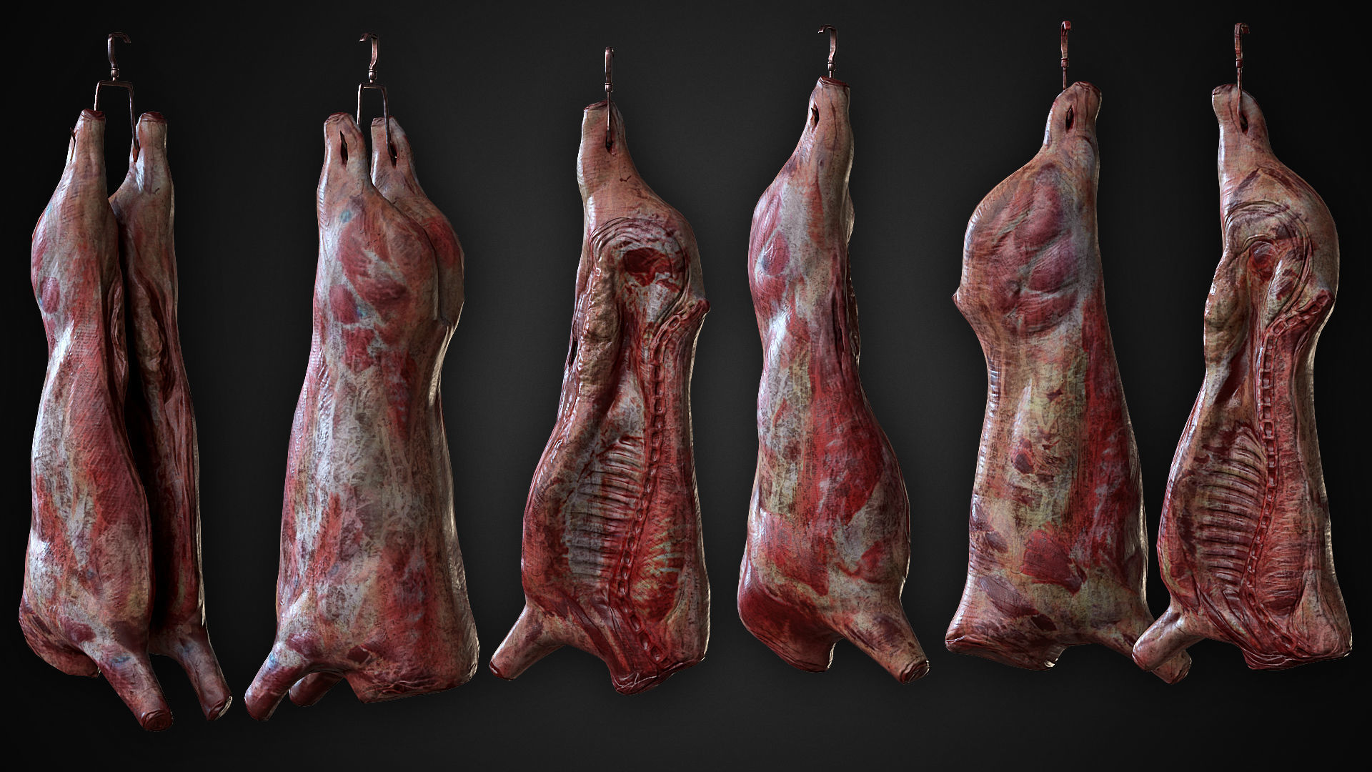 Carcasses Low-poly 3D model_2
