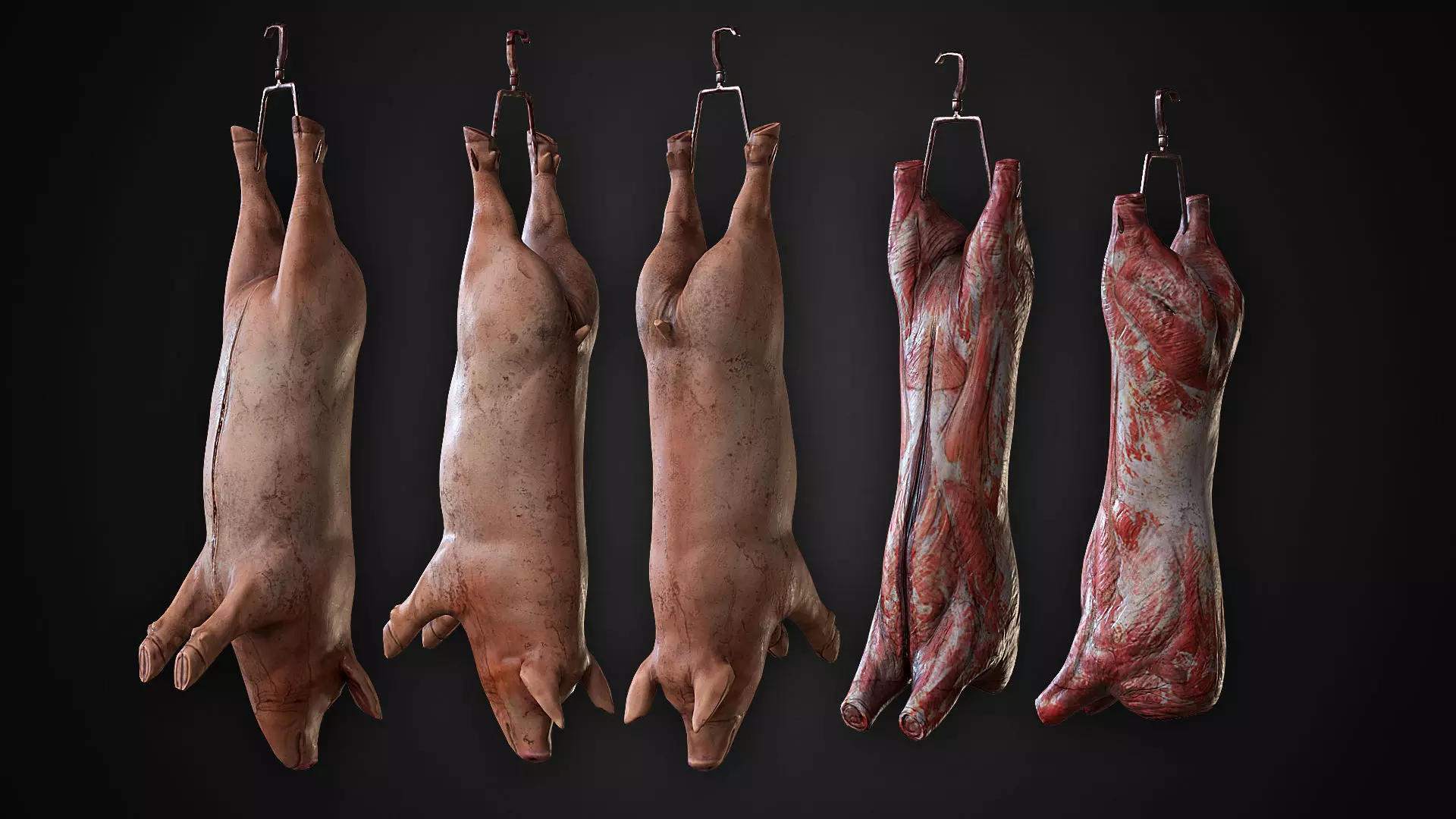 Carcasses Low-poly 3D model_0