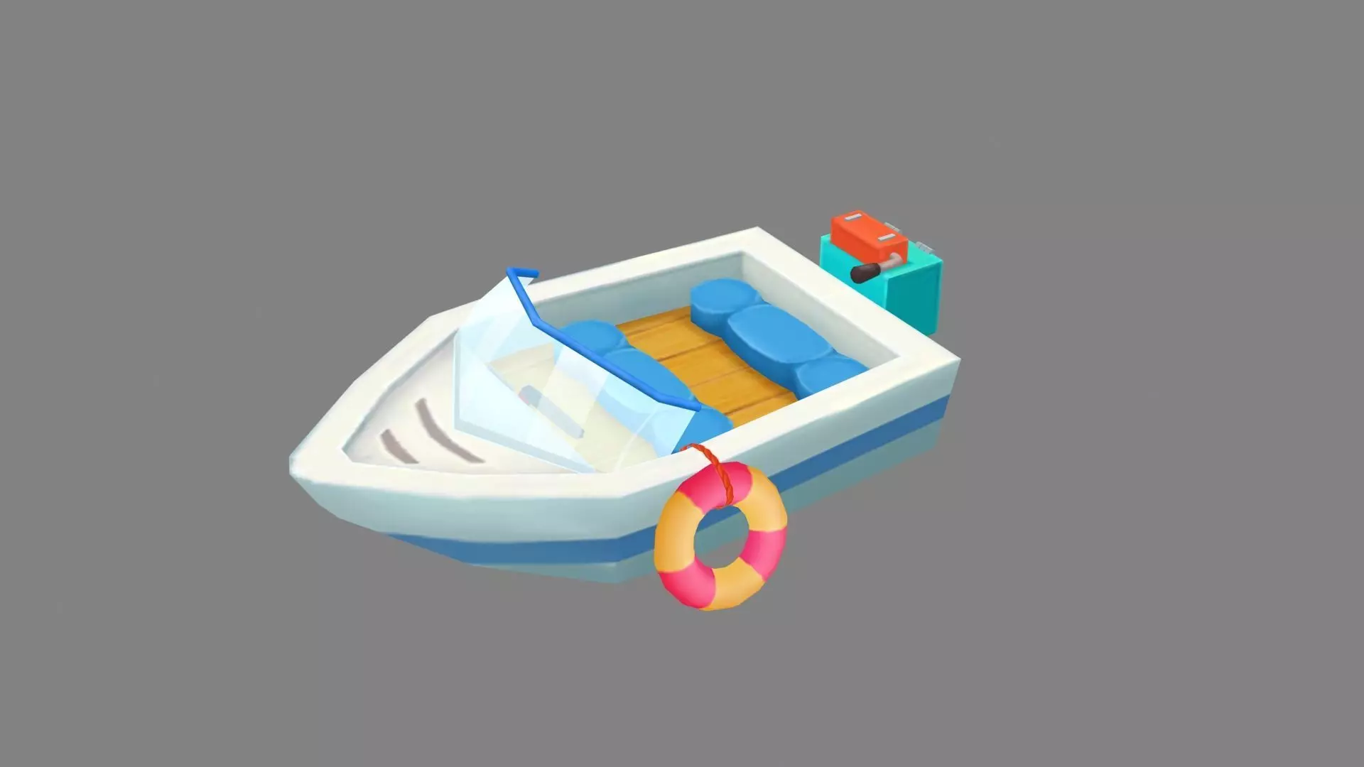 Cartoon yachts Low-poly 3D model_0