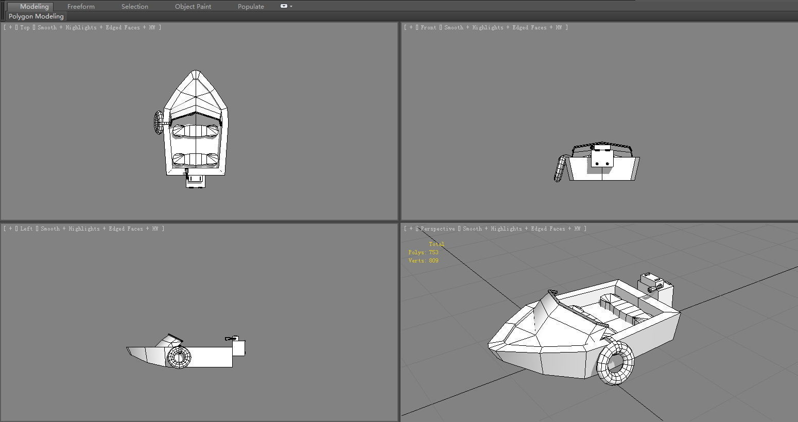 Cartoon yachts Low-poly 3D model_5