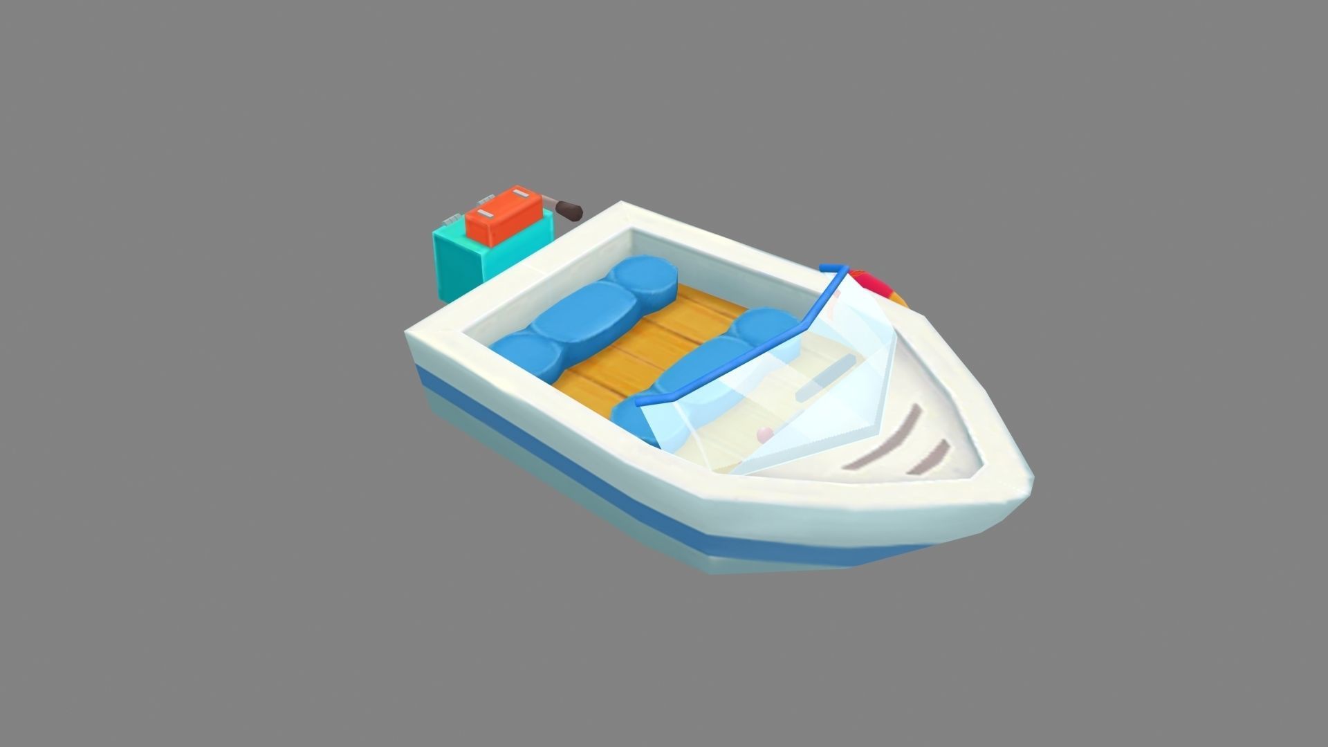 Cartoon yachts Low-poly 3D model_2