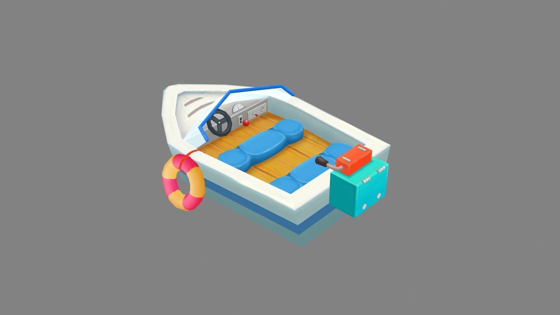 Cartoon yachts Low-poly 3D model_1