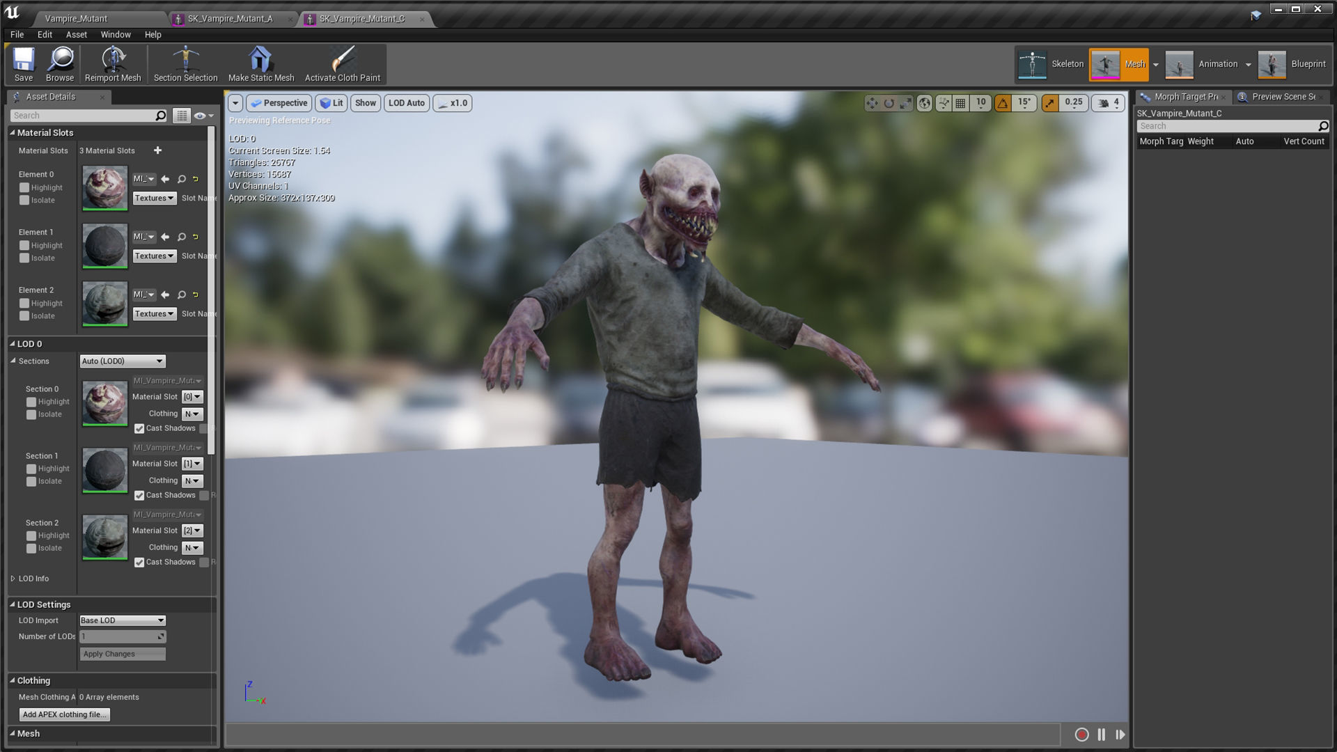 Creepy Vampire Goblin Mutant Low-poly 3D model_16