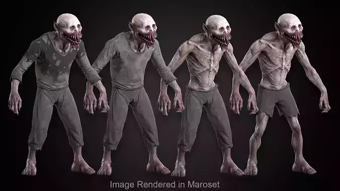 Creepy Vampire Goblin Mutant Low-poly 3D model