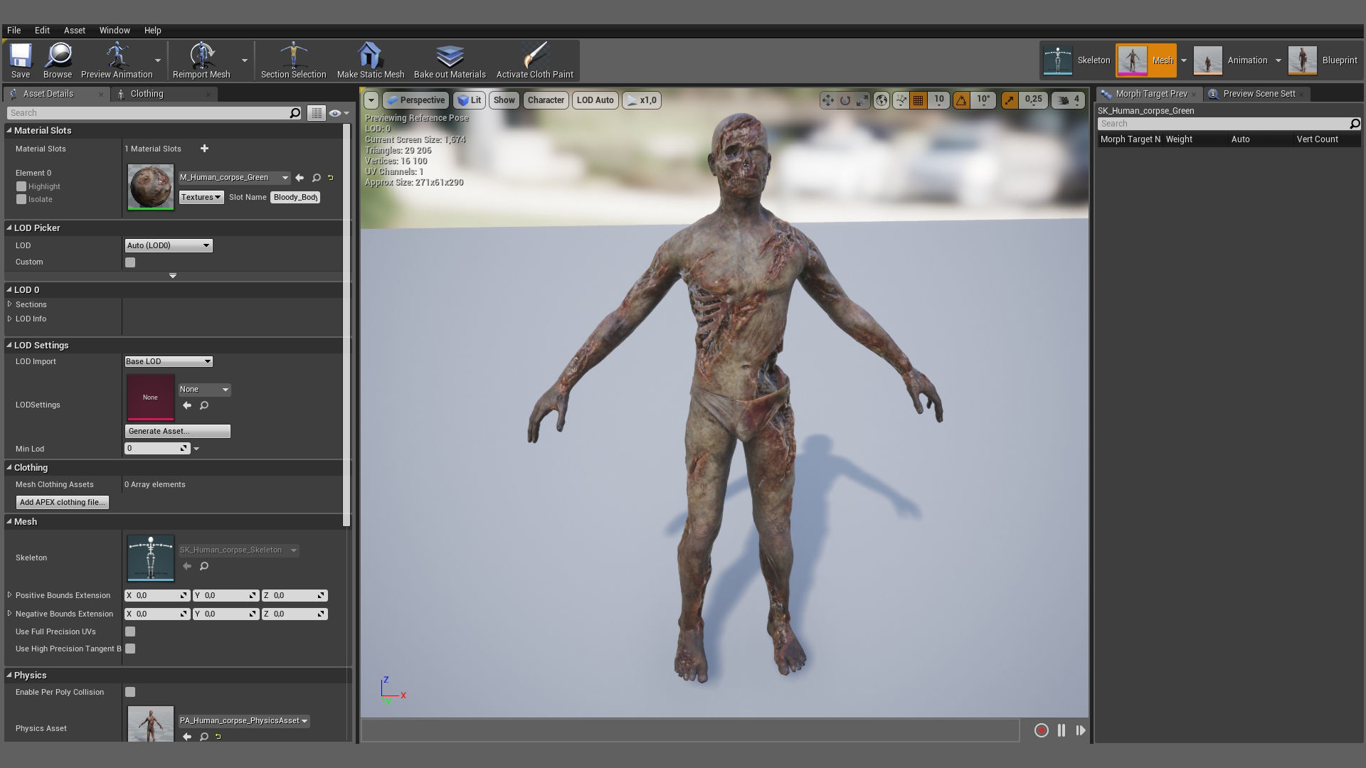 Human Corpse Low-poly 3D model_8