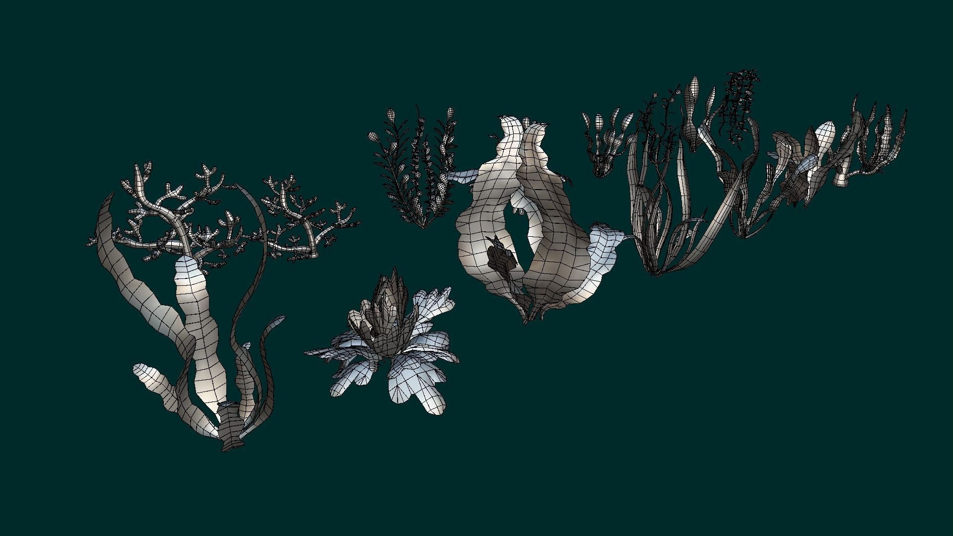 Cartoon Seaweed 10 Low-poly 3D model_21