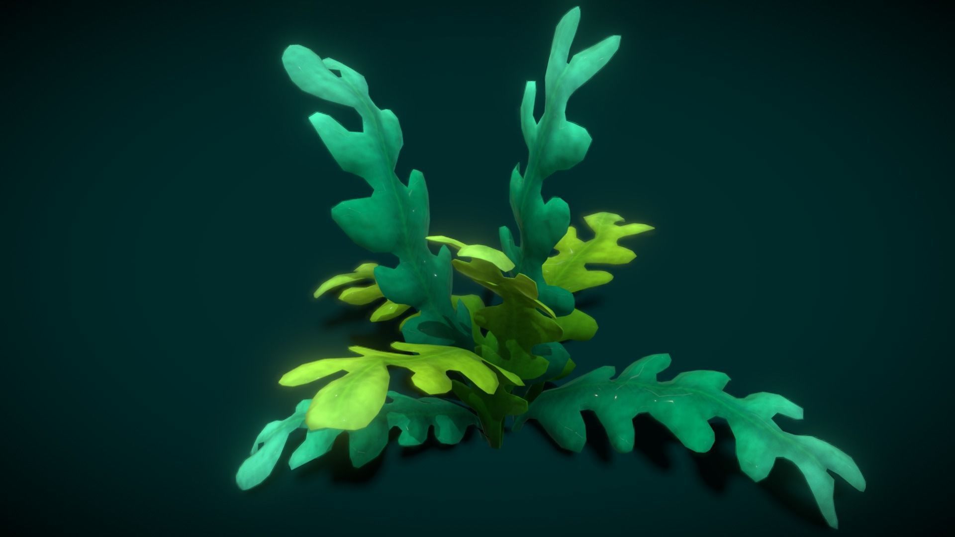 Cartoon Seaweed 10 Low-poly 3D model_3
