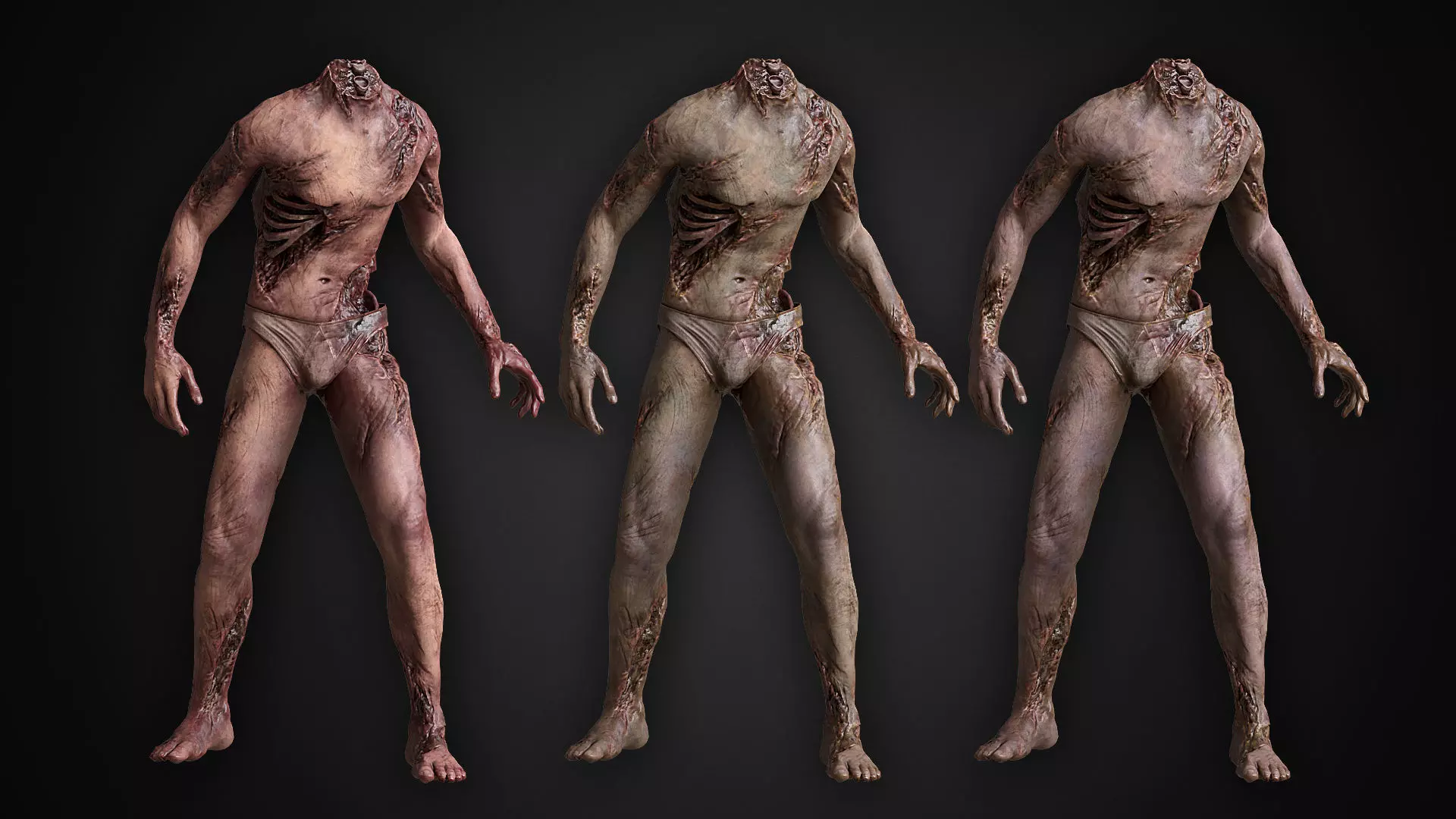 Human Corpse NoHead Low-poly 3D model_0