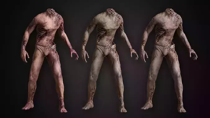 Human Corpse NoHead Low-poly 3D model
