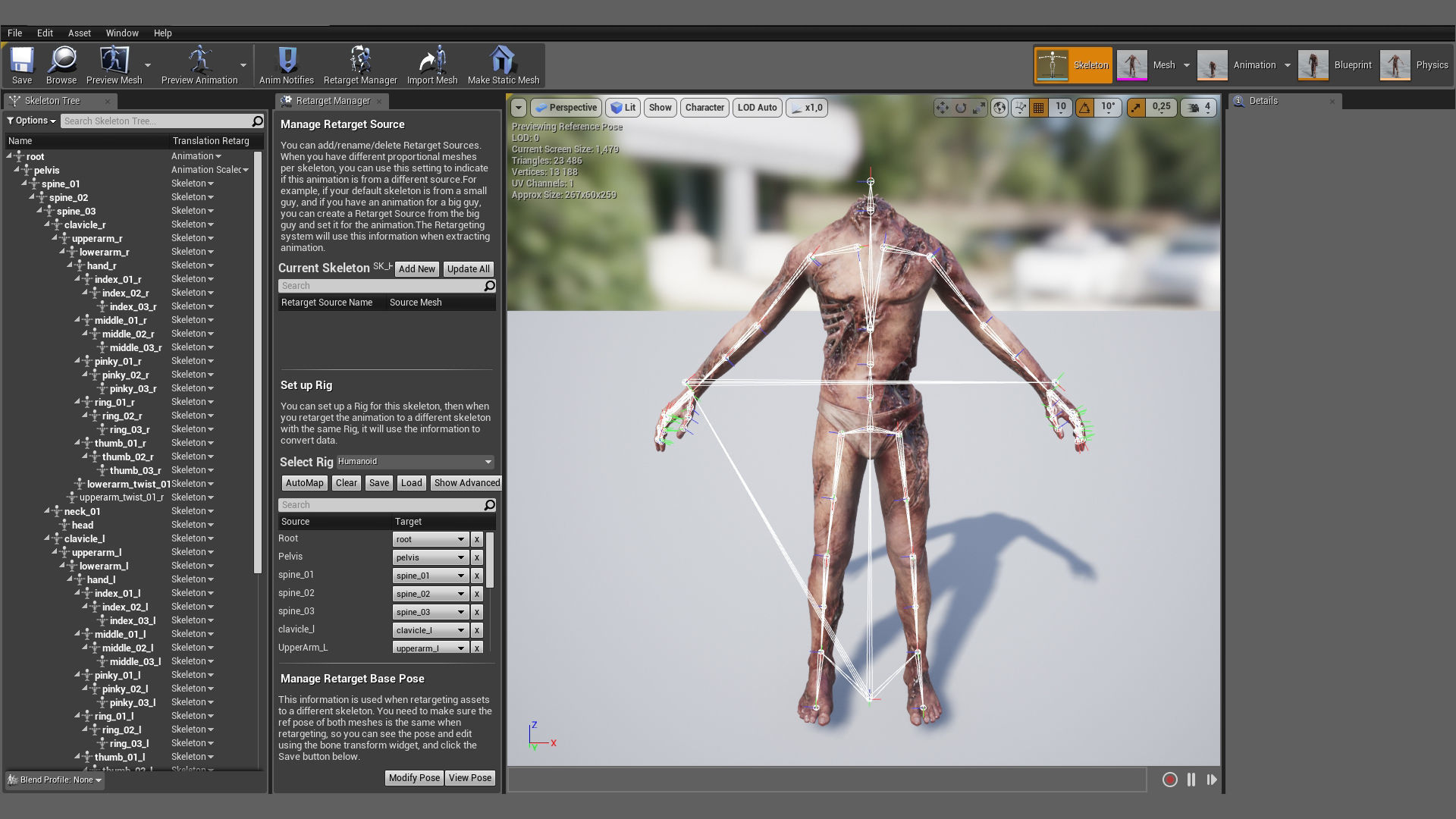 Human Corpse NoHead Low-poly 3D model_9