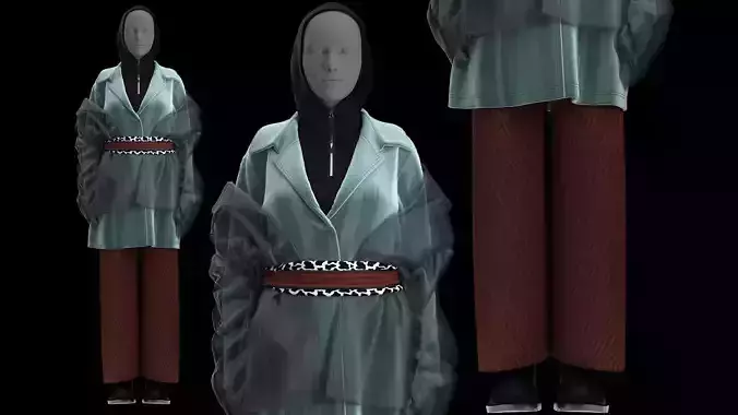 Multilayered Coat Look Fitted to Gen8 Body Mesh