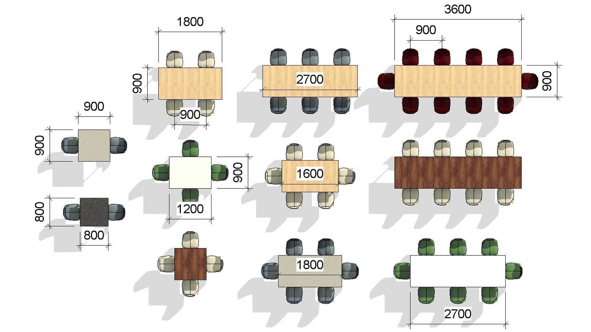 Parametric Revit Multiuse Table Chair Configuration Setup Family 3D model_2