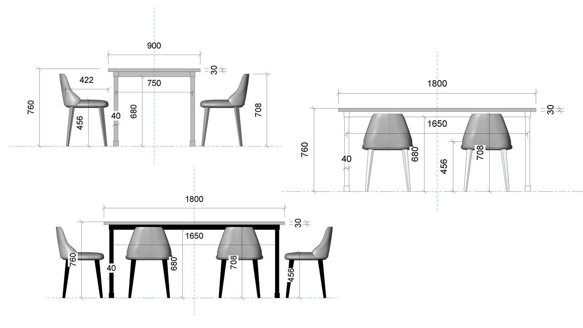 Parametric Revit Multiuse Table Chair Configuration Setup Family 3D model_8