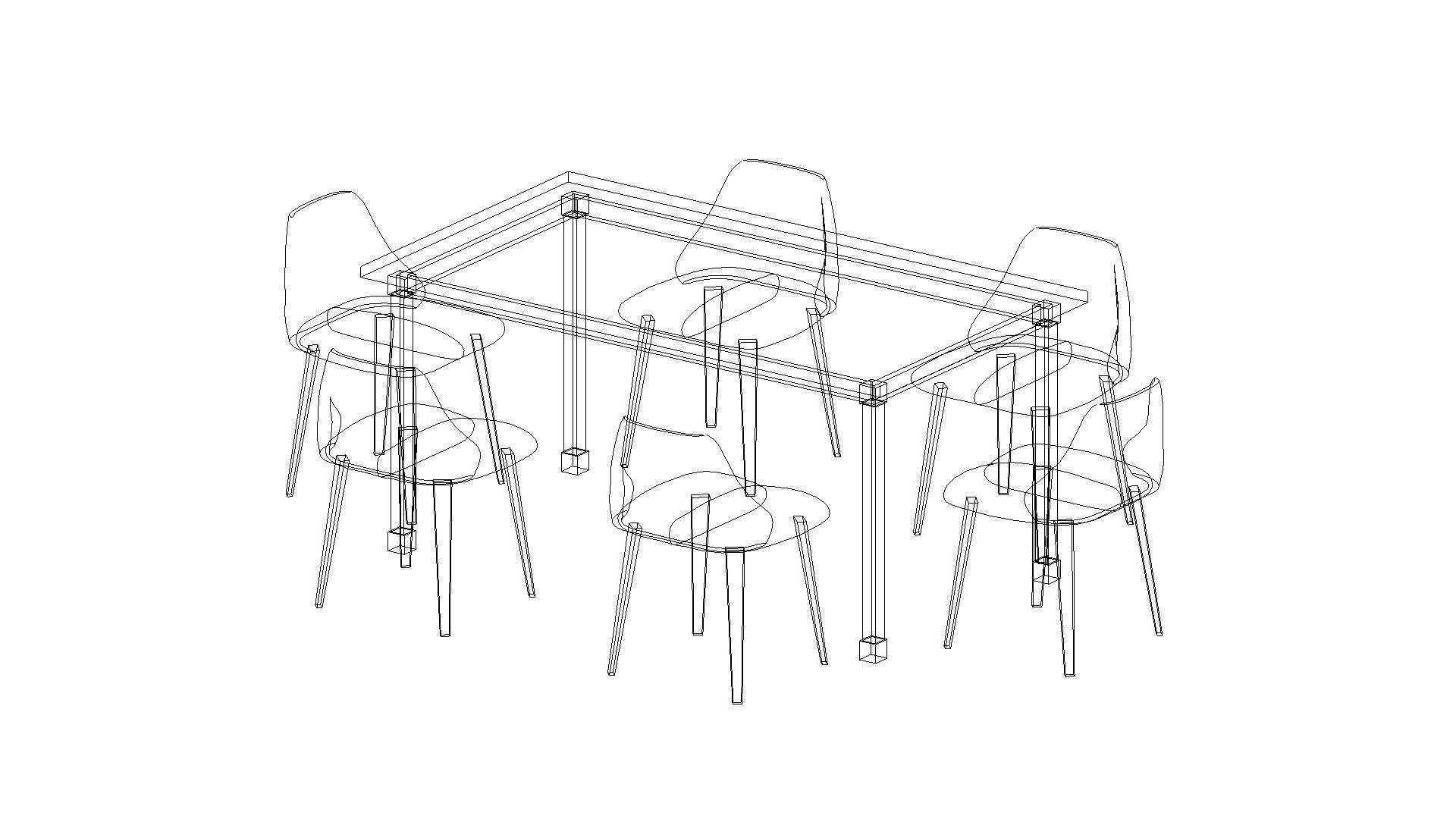 Parametric Revit Multiuse Table Chair Configuration Setup Family 3D model_9